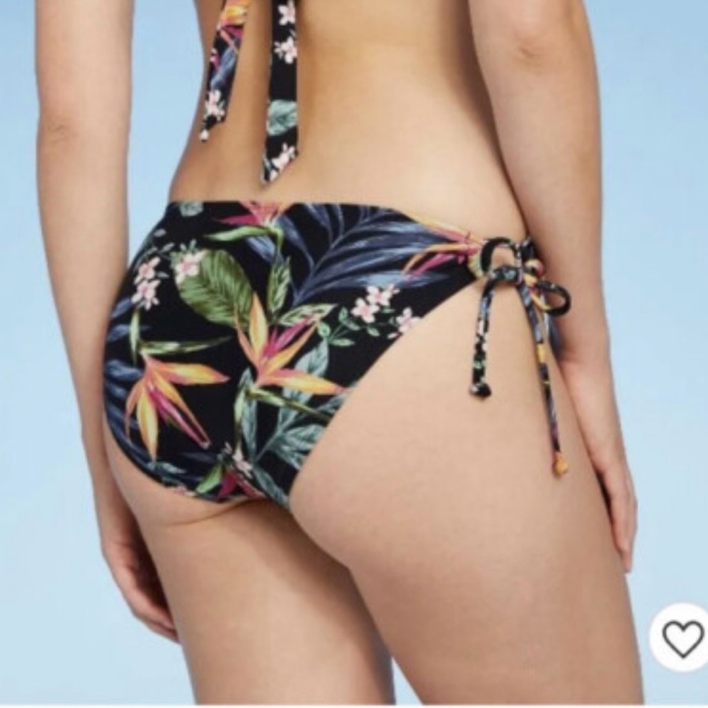 NWT Kona sol Floral Print keyhole side tie bikini bottom